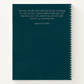 Custom Teal Floral Postpartum Journal For New Moms Notizblock (Rückseite)