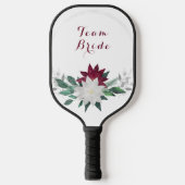 Custom Team Bride Greenery Floral Wedding Pickleball Schläger (Vorderseite)