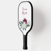 Custom Team Bride Greenery Floral Wedding Pickleball Schläger (Links)
