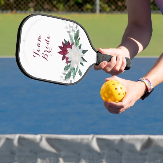 Custom Team Bride Greenery Floral Wedding Pickleball Schläger (InSitu)