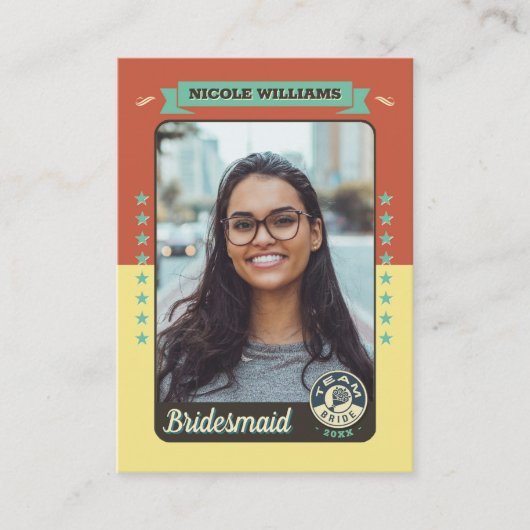 Custom Team Bride Trading Card, Bridesmaier Gesche Telefonnummerkarte (Vorderseite)