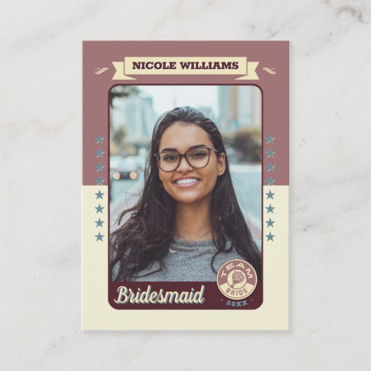 Custom Team Bride Trading Card, Bridesmaier Gesche Telefonnummerkarte (Vorderseite)