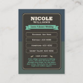 Custom Team Bride Trading Card, Bridesmaier Gesche Telefonnummerkarte (Rückseite)