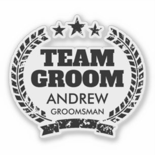 Custom Team Groom Vinyl Aufkleber für Trauzeugen