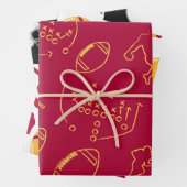 Custom Team Spirit Football and Player Outlines Geschenkpapier Set (Beispiel)