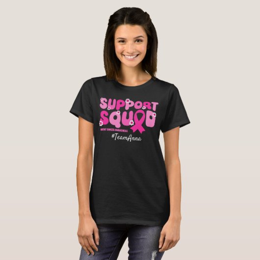 Custom Team Support Squad für Brustkrebs T-Shirt (Vorne ganz)