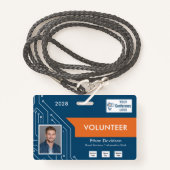 Custom Technology Summit Volunteer Photo ID Badge Ausweis (Vorderseite mit Schlüsselband)