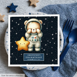 Custom Teddy Astronaut Napkins für Junge Party Serviette