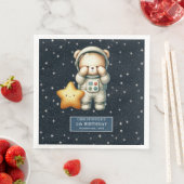 Custom Teddy Astronaut Napkins für Junge Party Serviette (Beispiel)