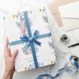Custom Teddy Bar lesen ein Buch Glückwunsch Geschenkpapier