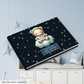 Custom Teddy Bear Astronaut Baby Shooter Gästebuch