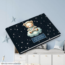 Custom Teddy Bear Astronaut Baby Shooter Gästebuch