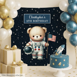 Custom Teddy Bear Astronaut Geburtstagsgrunst Wandteppich