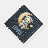 Custom Teddy Bear Astronaut Napkins Baby Dusche Serviette (Ecke)