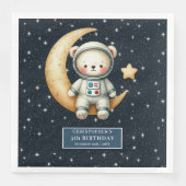 Custom Teddy Bear Astronaut Napkins Baby Dusche Serviette (Vorderseite)