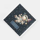 Custom Teddy Bear Astronaut Napkins Baby Geburtsta Serviette (Ecke)
