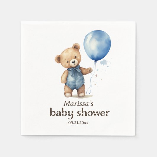 Custom Teddy Bear Baby Boy Dusche Serviette (Vorderseite)