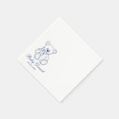 Custom Teddy Bear Baby Shower Serviette (Ecke)