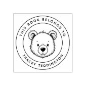 Custom Teddy Bear Dieses Buch gehört zu Kid's Name Gummistempel (Prägung)