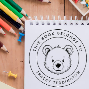 Custom Teddy Bear Dieses Buch gehört zu Kid's Name Permastempel