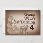 Custom Teddy Bear Geburtstagsparty Einladung (Rückseite)