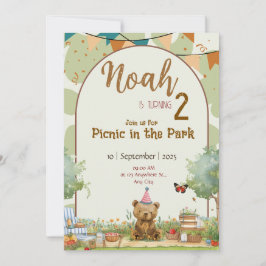 Custom Teddy Bear Picnic Birthday Invitation Einladung