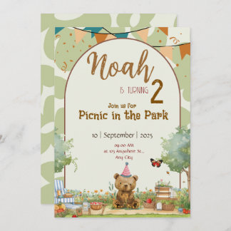 Custom Teddy Bear Picnic Birthday Invitation Einladung