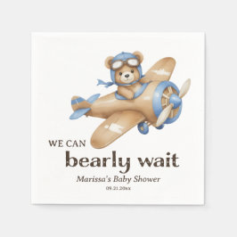Custom Teddy Bear Pilot Baby Boy Dusche Serviette