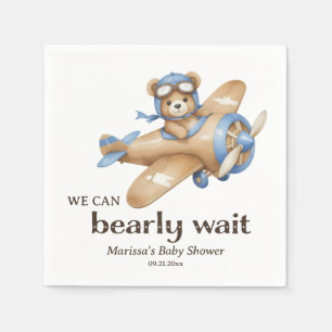 Custom Teddy Bear Pilot Baby Boy Dusche Serviette