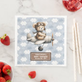 Custom Teddy Bear Pilot Napkins Baby Boy Dusche Serviette (Beispiel)
