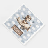 Custom Teddy Bear Pilot Napkins für Babydusche Serviette (Ecke)