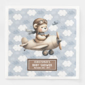 Custom Teddy Bear Pilot Napkins für Babydusche Serviette (Vorderseite)
