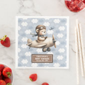 Custom Teddy Bear Pilot Napkins für Babydusche Serviette (Beispiel)