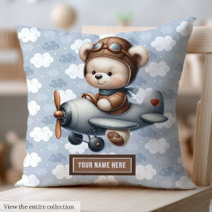 Custom Teddy Bear Pilot Pillow Baby Boy Kinderzimm Kissen