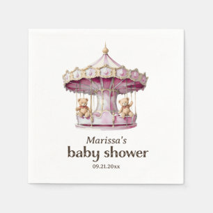 Custom Teddy Bear Twin Girl Babydusche Serviette