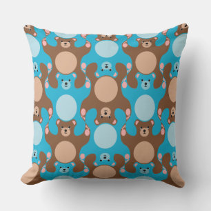 Custom Teddy Bears blau & braun Kissen für Kinder Draußen