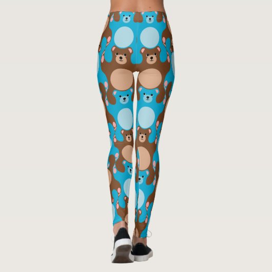 Custom Teddy Bears Blue Brawn Tees Leggings (Rückseite)