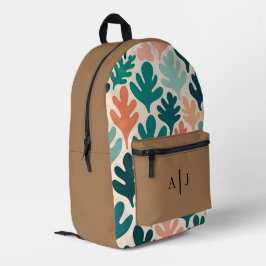 Custom Teen Backpack - Mocha Brown mit Initialen Bedruckter Rucksack