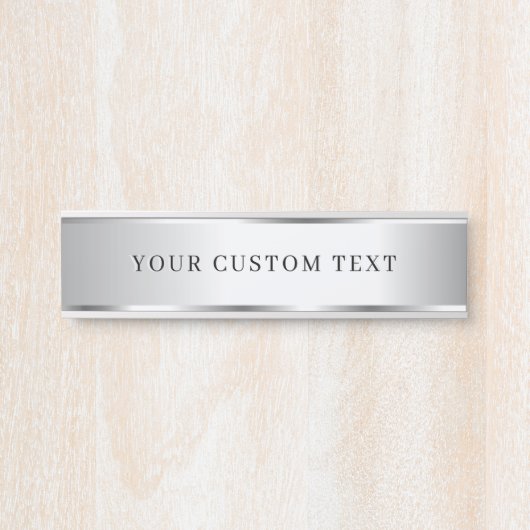 Custom Template Elegant Silver School Home Office Türschild (Vorderseite )