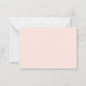 Custom Template Monogram Initial Chic Blush Pink Mitteilungskarte (Rückseite)