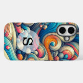 Custom Template Psychedelic Wavy Print Case-Mate iPhone Hülle (Rückseite (Horizontal))
