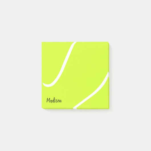 Custom Tennis Ball Tennis Name oder Text Post-it Klebezettel (Vorderseite)