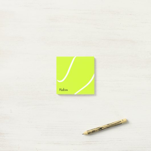 Custom Tennis Ball Tennis Name oder Text Post-it Klebezettel (Auf Schreibtisch)