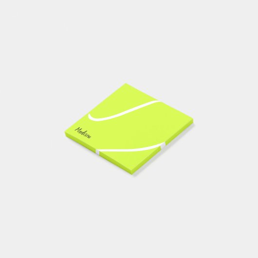 Custom Tennis Ball Tennis Name oder Text Post-it Klebezettel (angewinkelt)