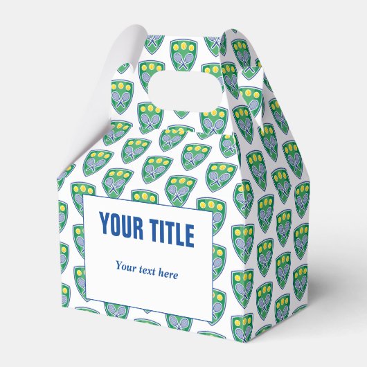Custom Tennis Birthday Party Gefälligkeitsbox mit Geschenkschachtel (Vorderseite)