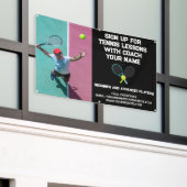 Custom Tennis Coach Coache Unterricht Schwarz Banner (Äußeres Gebäude)