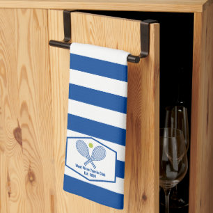 Custom Tennis Country Club Blaue Streifen Geschirrtuch