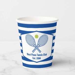 Custom Tennis Country Club Blaue Streifen Pappbecher