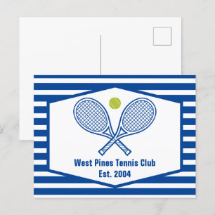 Custom Tennis Country Club Blaue Streifen Postkarte