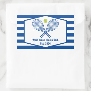 Custom Tennis Country Club Blaue Streifen Rechteckiger Aufkleber